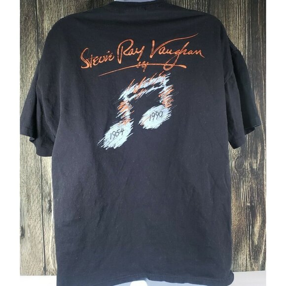 Stevie Ray Vaughan T Shirt 1954-1990 Tour Memorial Black Concert SZ XL Vintage - Picture 4 of 8